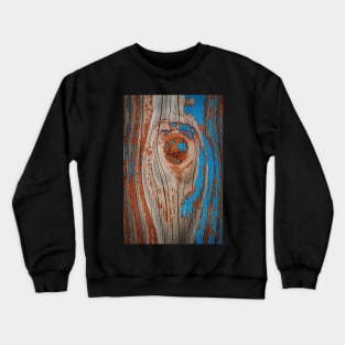 Red and Blue Wood Abstract Crewneck Sweatshirt